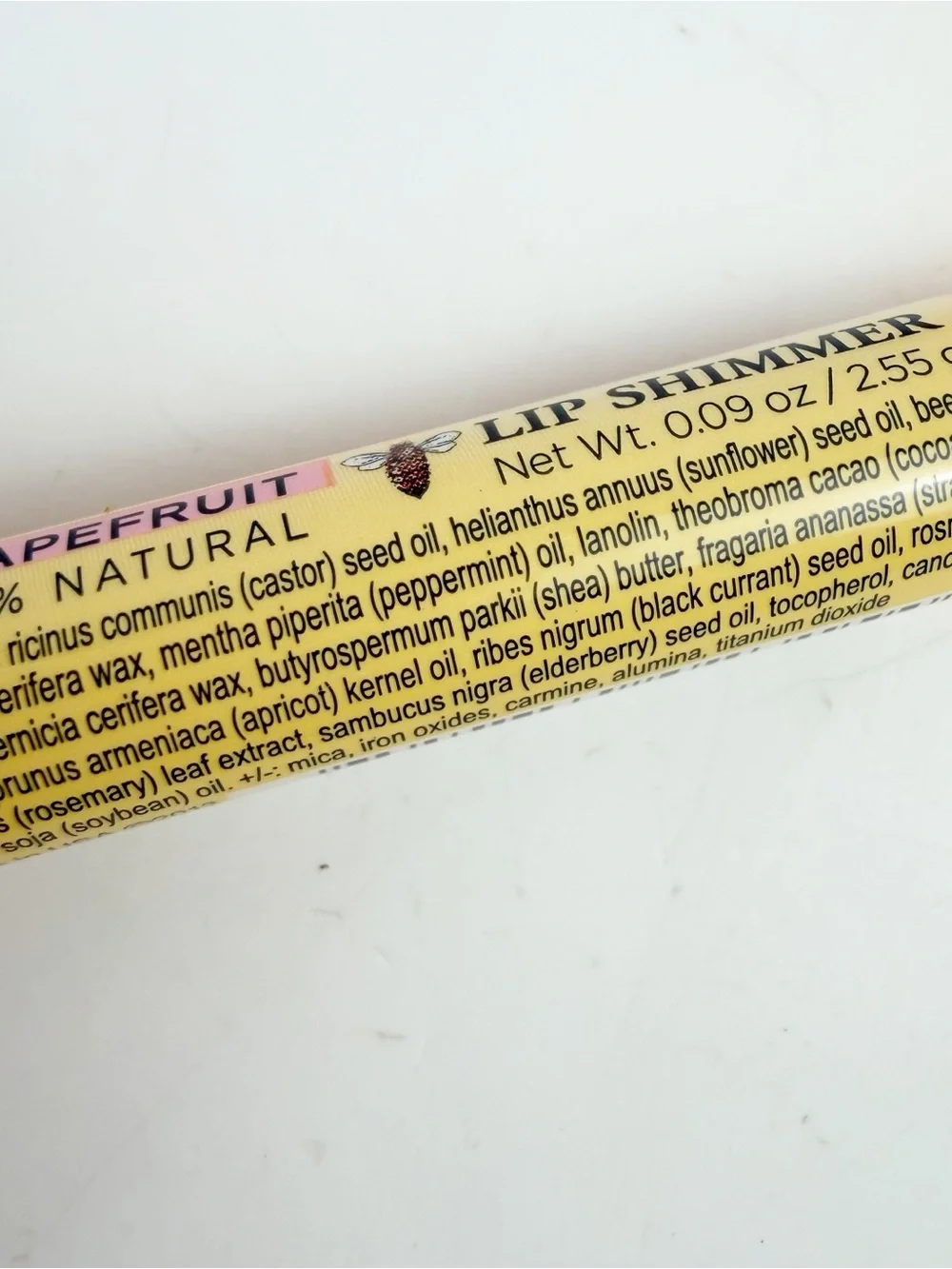 THREE Burt's Bees Lip Shimmer Grapefruit Original Formula .09 oz ea NOS